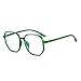TIKATARER Blue Light Blocking Trend Polygon Spectacle, Lightweight Transparent Eyeglasses, Durable Comfortable Glasses with PC Silicone, Ideal for Men & Women (Green)