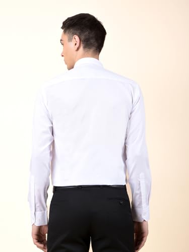 Image of Cantabil Formal Shirt for Men | Breathable & Soft with Color Fastness Regular Cotton Fabric Solid Pattern (P MSHF00364H)