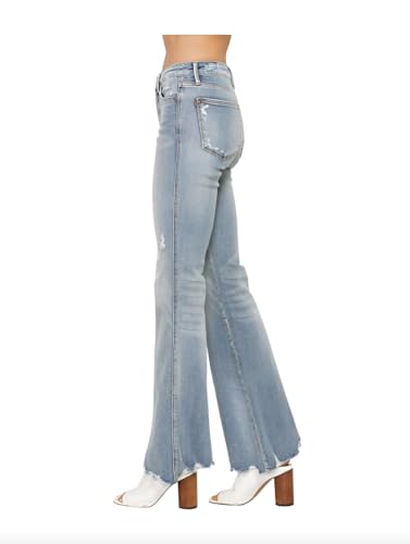 Judy Blue Mid Rise Tummy Control Distressed Flare Jeans2