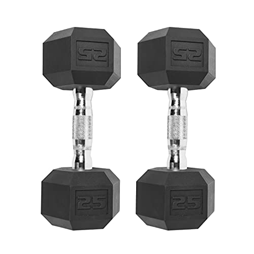 CAP Barbell 50lb Coated Hex Dumbbells, 25x2, Part of 150lb Set