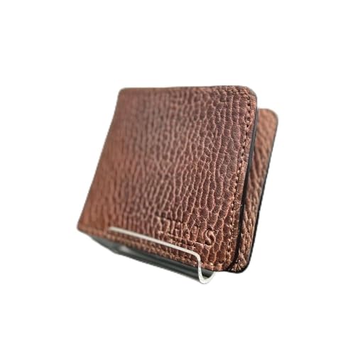 YIHALS ハンドメイド 鹿革 2つ折り財布 ダークブラウン[靴屋が手掛ける革製品]|イハレス レザー 革小物 [0645]