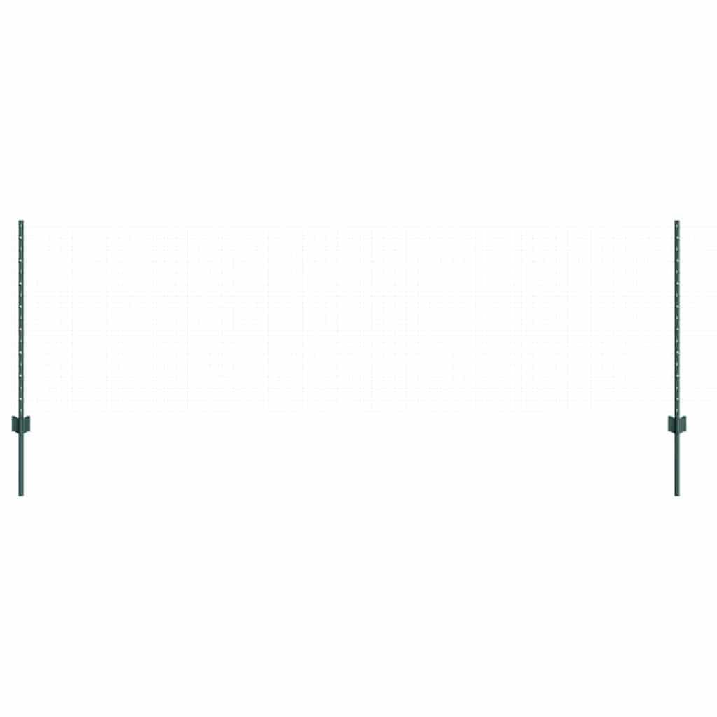 Pali per recinzioni, 5 pezzi, verde, 120 cm, in acciaio resistente, per recinzioni da giardino, pali durevoli per esterni