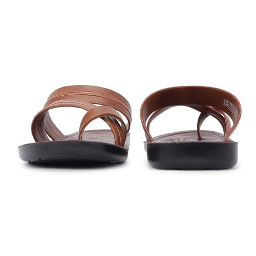 Image of FLITE PUG-176 Men's Slippers Black Tan | Lightweight EVA Sole Anti-Skid Flip Flops | Comfortable Casual Chappal for Men Indoor Outdoor