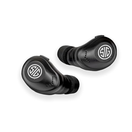AXIL x SIG SAUER XCOR PRO Ear Buds - Hearing Enhancement & Protection - Dust & Water Resistant - Shooting Noise Reduction Bluetooth Earbuds with Touch Control - 27-29 dB SNR/21-23 dB NRR