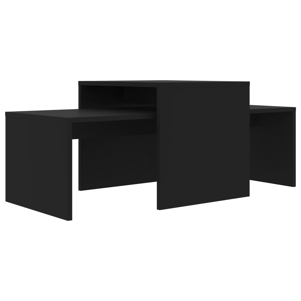 vidaXL - Couchtische - Couchtisch-Set Schwarz 100x48x40 cm Spanplatte