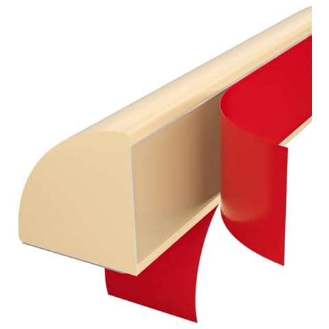 3/4 Inch Flexible Quarter Round Molding, Peel and Stick Rubber Floor Trim, Quarter Round Trim with 3m Tape, Self-Adhesive Bathtub Trim Molding Cover