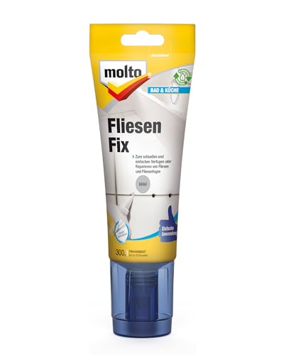 Molto Fliesenfix, Zum Fugen und Reparieren von allen Fliesen im Innenbereich, Grau, 300 g