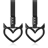 Fabbay 2 Pieces Heart Handle Keychains Car Accessory Heart Hand Strap Drift Charm for Car Interior Exterior Decoration(Black,Devil Style)