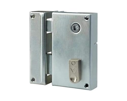 Vachette Serrure en Applique Verticale à fouillot Gauche, pour Grilles et Portails - 67237/SC G - Carré de 7 mm, Axe à 44 mm, Convient pour Une Utilisation...