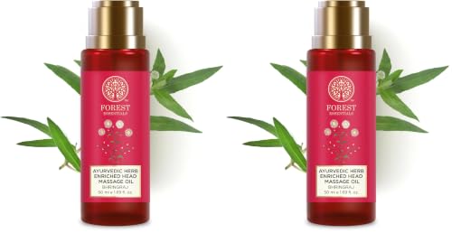 Image of Forest Essentials Head Massage Oil Bhringraj | Ayurvedic Hair Oil for Hair Growth | Strengthens hair & addresses Dandruff (Pack of 2)