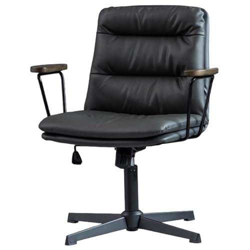 Silla Escritorio for el Hogar, Silla Oficina, Sillas de Oficina de Piel de Vaca, Cómoda Silla for Juegos, Diseño Ergonómico, Adecuada for Oficinas y Salas de Espera(Gray)