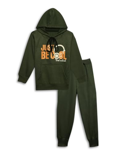 Image of Mack Jonney Printed Hooded Cotton Fleece Tracksuit Co-Ord Set for Kids-MACK38112