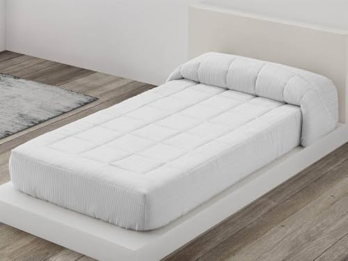 Lanovenanube - Edredón Ajustable Raya Cama 90 - Color Gris