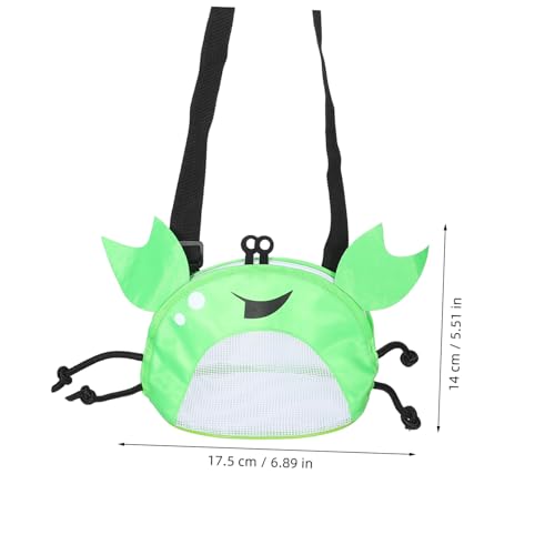 Kisangel Little Girls Crab Beach Bag Mesh Bag Sea Shell Design Boys and Girls Collecting Pouch Beach Toys Carrier Accessory2