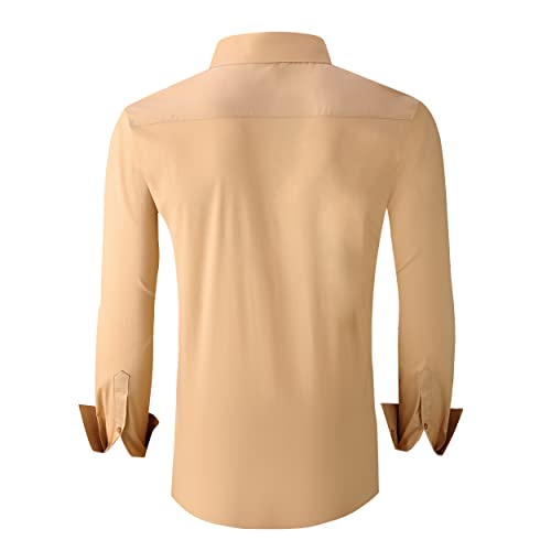 Alex Vando Mens Dress Shirts Regular Fit Long Sleeve Stretch Business Dress Shirts for Men