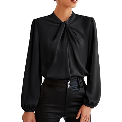 GRACE KARIN Chemisier Femme Élégant Manches Longues Blouses Chemises Femme Casual Business CL2199-1 XL Cover