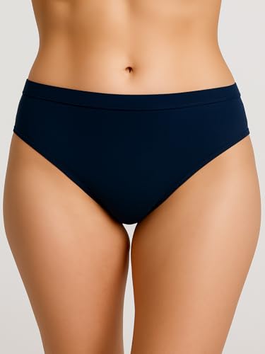 Image of Women's Soft Cotton Mid-Rise Bikini Briefs | Pack of 2 | Seamless Feel | Stretchable & Breathable Everyday Underwear | Comfortable Fit