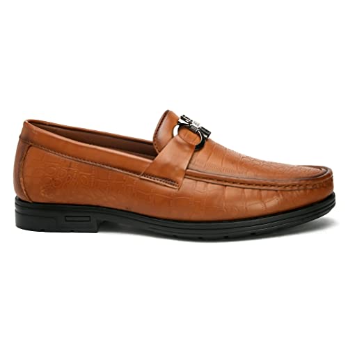 Image of San Frissco Men's Lightweight Horsebit Loafer Lightweight Woven Moccasins Formal, Casual Driving Shoes for Men /Synthetic Leather /Cushioned Footbed Designed for All Seasons