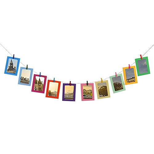 Chosky Diy Paper Photo Frame Multi- Colors Wall Deco Hanging Picture Frames With Clips And Ropes Fits 5"X 7" Pictures 30Pcs For Home,College, Office #TOP3