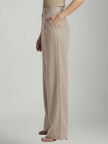 Image of Leriya Fashion Women Relaxed Fit Wide Leg Trousers | Malai Cottage Clip Closure Wide Leg Pants for Women | Casual Straight Lounge Pants with Pockets | Stylish Everyday Office Outfit Bottom Pant