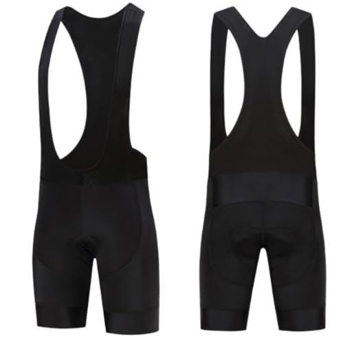 YOSUWOAI Pantalones cortos de ciclismo para hombre, con tirantes, transpirables, acolchados, transpirables, con acolchado para el asiento, pantalones cortos de ciclismo, O negro., S