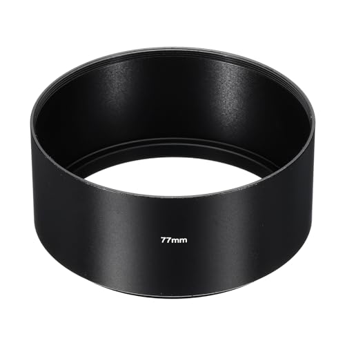 PATIKIL 77mm Paraluce, Paraluce con Superficie Opaca a Lunga Distanza Interno Antiriflesso con Panno per Pulizia per Obiettivo Fotocamera, Nero