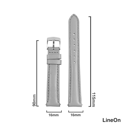 Image of Lineon Colourful 16mm Full Padded Univarsal Vegan Leather Watch Strap For Branded Watches Compitable with (Titan, Timex, Casio, Sonata etc) Tool and Pins Include