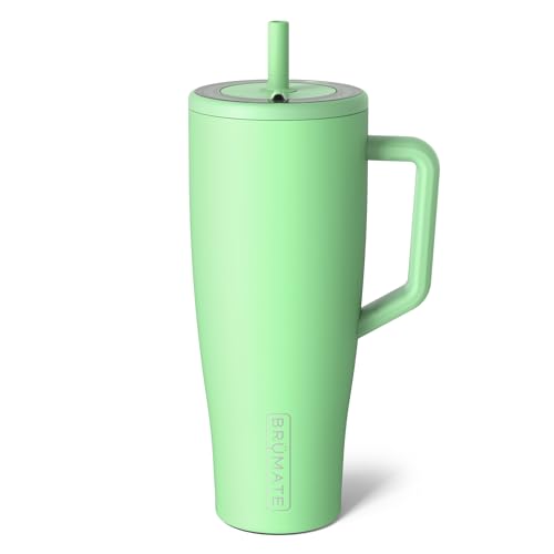 Image of BrüMate Era 40 oz Tumbler with Handle and Straw | 100% Leakproof Insulated Water Bottle Tumbler with Lid and Flexible SoftSip Straw | Made of Stainless Steel | Cup Holder Friendly | 40oz (Kiwi)