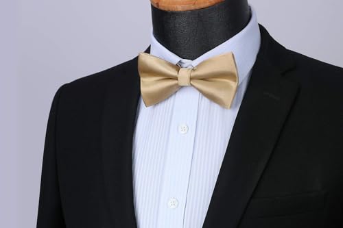 Image of HISDERN Bow Ties for Men Pretied Bowties Classic Formal Business Bow Tie Adjustable Tuxedo Bowtie for Wedding Party