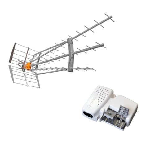 TELEVES Pack Antenne DAT HD Boss LR LTE700 (C.21 - C.48) Gain 47dBi ! TNT UHF + Alimentation 24V