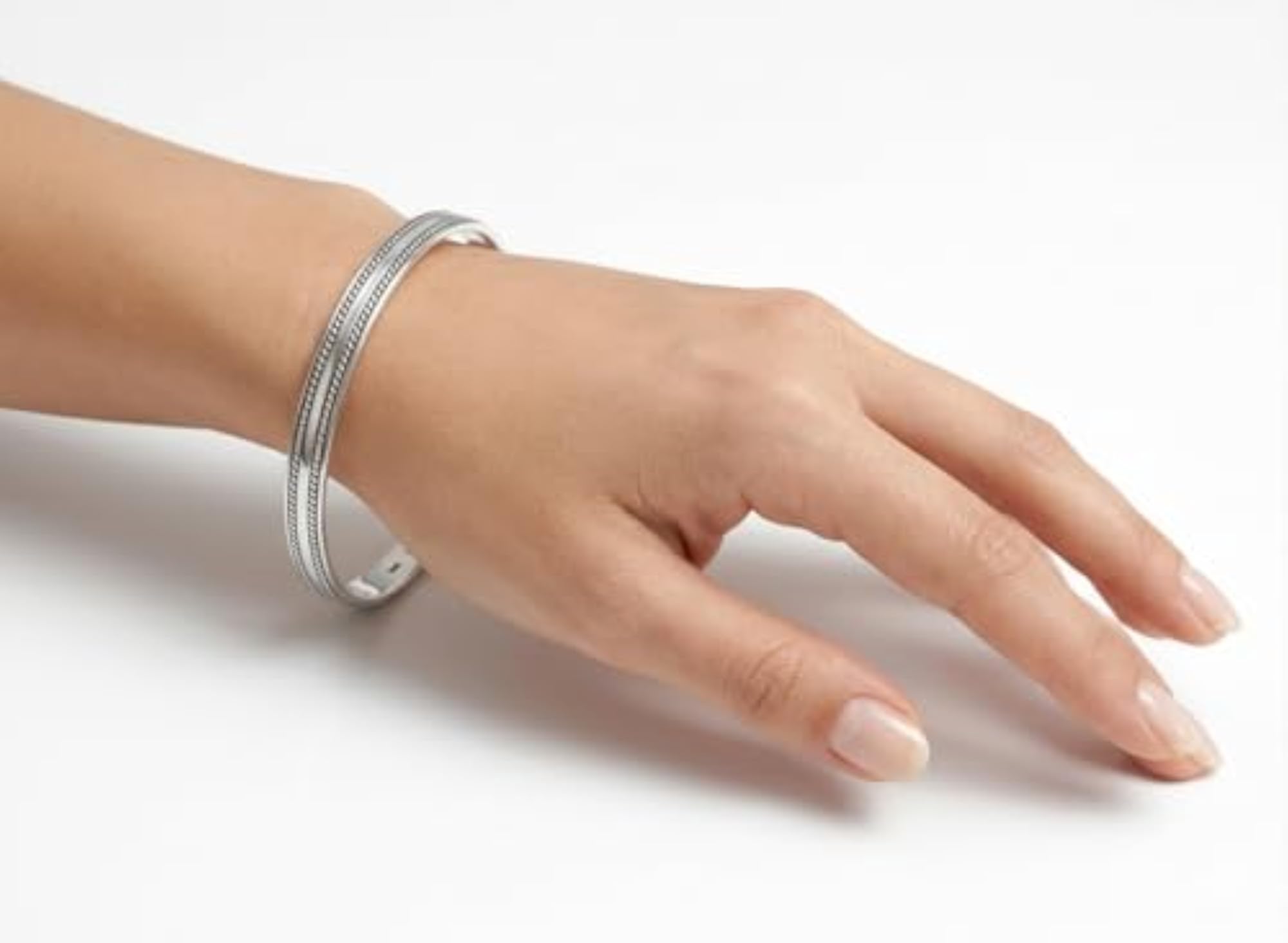 Women's 925 Sterling Silver Thick Oxidized Bangles, Durable