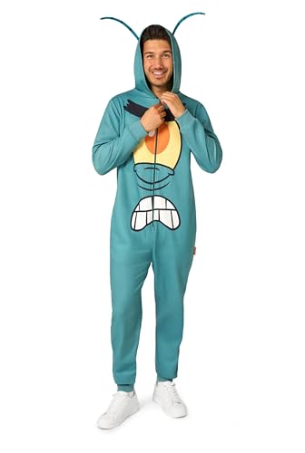 OppoSuits Plankton Onesie für Erwachsene | Nickelodeon Einteiler Pyjama | Lockerer Schnitt mit Taschen