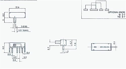 Interrupteur à bascule SK13D07 4 broches pour intégration profil bas coudé - 3