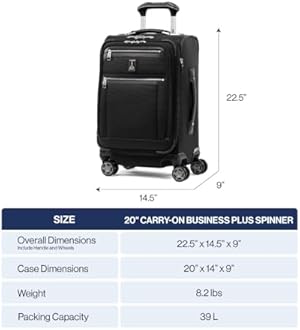 Travelpro Platinum Elite Softside Expandable Checked Luggage, 8 Wheel Spinner Large Suitcase, TSA Lock, Men and Women