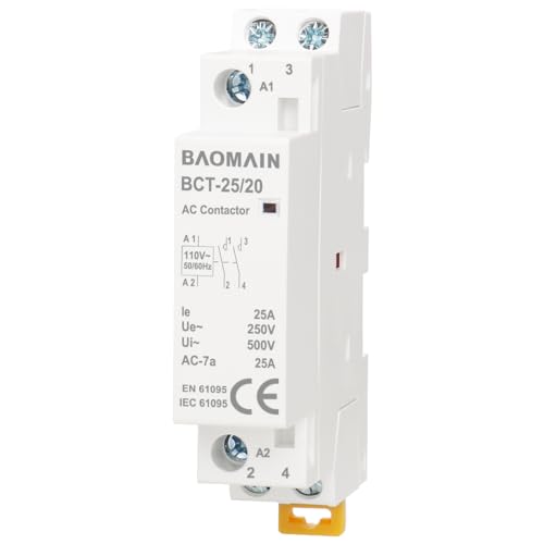 Baomain 110V 2-Pole 25A Modular Contactor