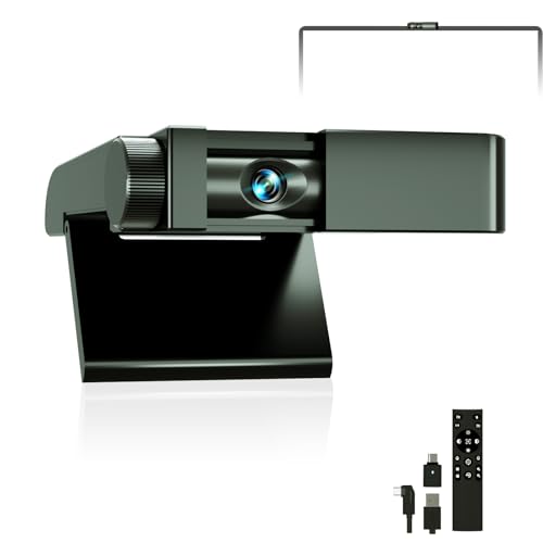 4K Webcam - 1/2.55' Sensor, Dual Autofocus, Digital Microphone, Metal Unibody Sculpted Mini Web Cam for Laptop/PC/Mac, Plug & Play, Privacy Cover, Remote, Streaming Camera for Live Meeting (Black)