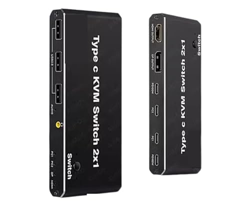 HMI 2.1 8K 2x1 4 USB C KVM スイッチ 100W PD 充電 4K 144Hz タイプ C KVM スイッチ スイッチャー