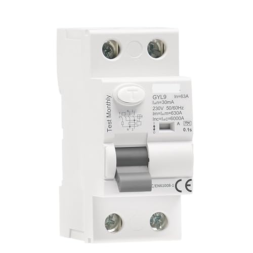 RCCB Type A 2P 63A 30mA disjoncteur différentiel pour protection électrique domestique