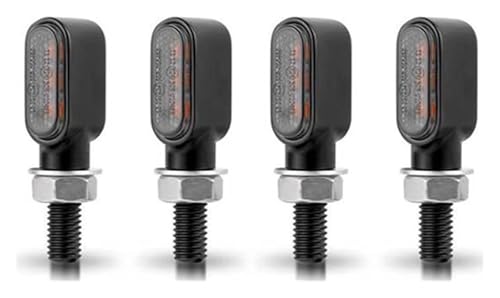 �p Z900 �p Z1000SX 12V 8mm �I�[�g�o�C�p�E�B���J�[�C���W�P�[�^�[�����v �_�Ń��C�g �^�[���V�O�i�� �o�C�N�p�u���[�L���C�g(4 Pcs-Black Shell)
