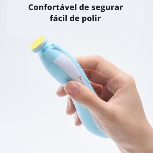 Aparador de Unha Bebê Elétrico Cortador Lixa Infantil Silencioso Com Led Rosa e Azul (Rosa)