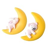 SUPVOX 2個 フローティングムーンデコレーション 水槽オーナメント 愛らしい動物の形 水族館アクセサリー 水槽の月飾り