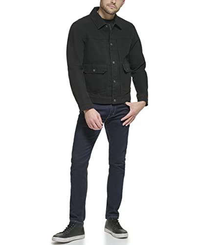 Levi's Men's Lightweight Trucker Shirt Jacket, Black Cotton Canvas3