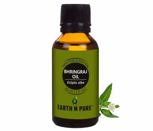 Image of Earth N Pure Bhringraj Oil for Hair Growth 30ml - 100% Pure Oil for Hair Fall Control & Regrowth | Natural Ayurvedic Oil for Scalp Care, Thick & Strong Hair | Herbal Hair Oil