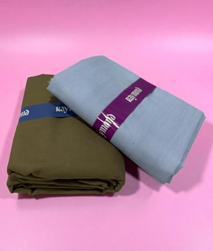 Image of Raymond Makers Men's Shirt & Trouser Fabric Combo with Premium Gift Box | Solid Shirt Fabric with Formal Trouser Fabric | Unstitched Dress Material for Office & Formal Wear