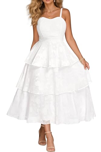 Plus Size Summer Dresses - Floral Beach Wedding Guest Semi Formal Tiered Flowy Long Sundress