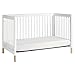 Babyletto Gelato 4-in-1 Convertible Crib with Toddler Bed Conversion in White and Washed Natural, Greenguard Gold Certified