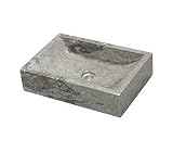 Lavabo Appoggio 35x50 Marmo Grigio Design Quadrato CERAMICHEMIRANDA