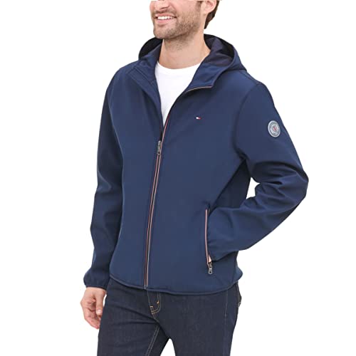 Tommy Hilfiger Men's Lightweight Water Resistant Breathable Hooded Performance Softshell Jacket - Image 4
