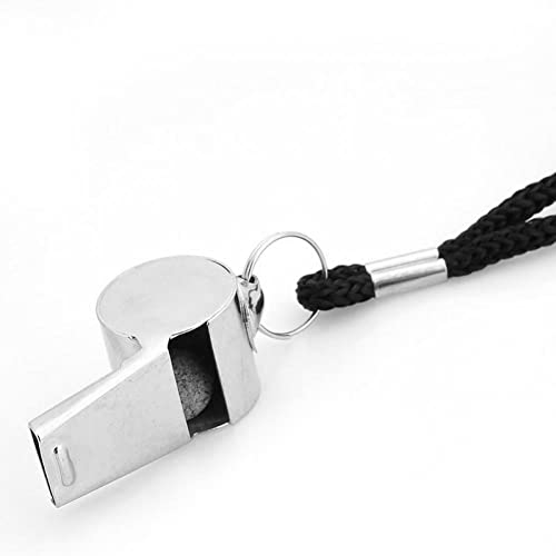 Silbatos metálicos para árbitro 3 pzas con cordón miniatura 4