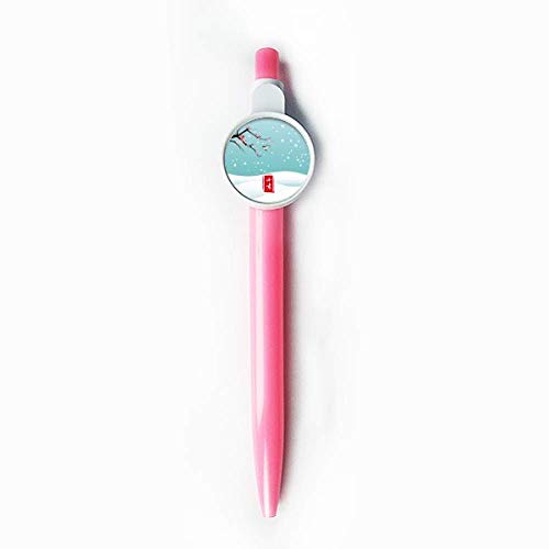 Stylo à bille rétractable circulaire Slight Cold Twenty Four Solar Term Bleu cadeau idéal